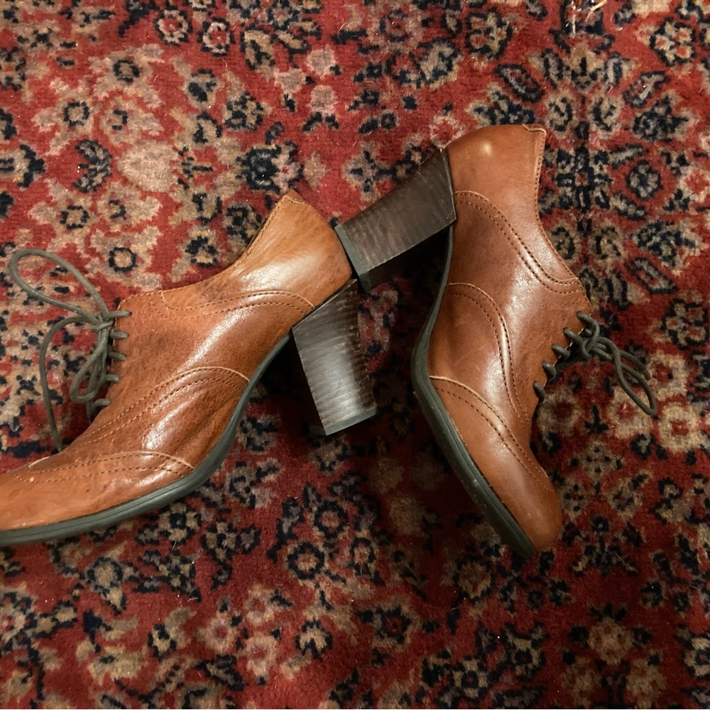 Børn Oxford Heels, Dark Caramel, Women's 10
